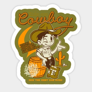 Cowboy How the West Was Hung Sticker